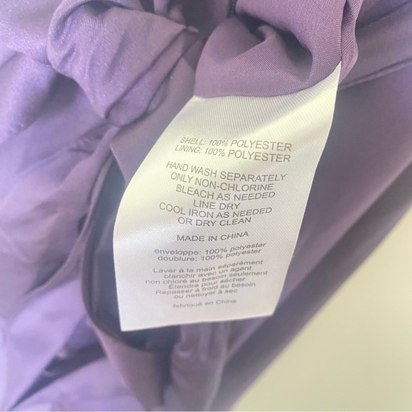 White by Vera Wang Maxi Bridesmaid Dress in Amethyst Belted Waist Sz 10 - Picture 10 of 16